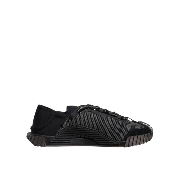 Dolce & Gabbana Black Silver Logo Low Top Men Sneakers Men's Shoes (Pre-Owned)